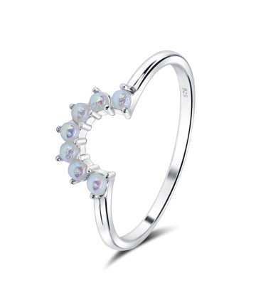 Ceramic White Silver Ring NSR-4187